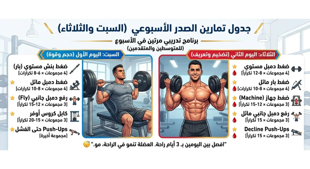 تمارين الصدر: أقوى 10 تمارين لتضخيم وتحديد عضلة الصدر