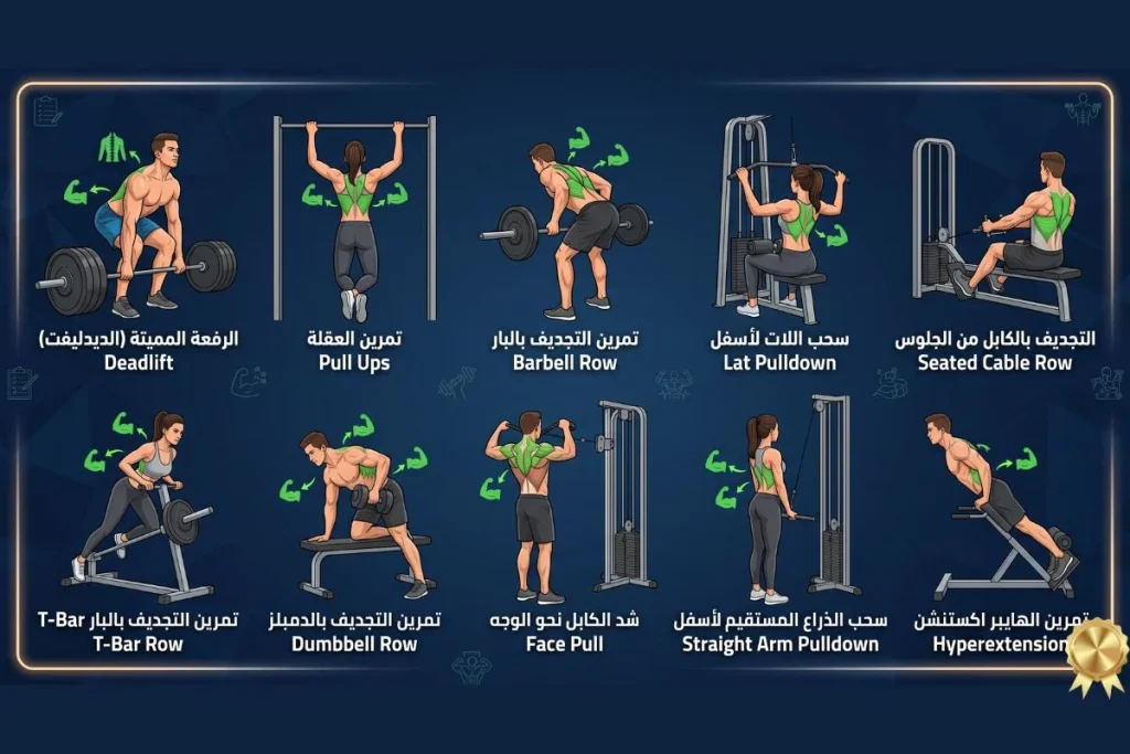 تمارين الظهر: أقوى 10 تمارين لتوسيع الظهر وبناء عضلات قوية