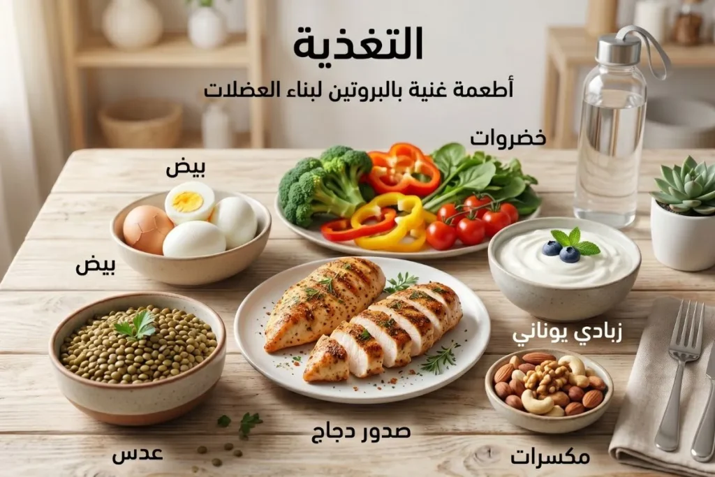 تمارين بناء العضلات في المنزل