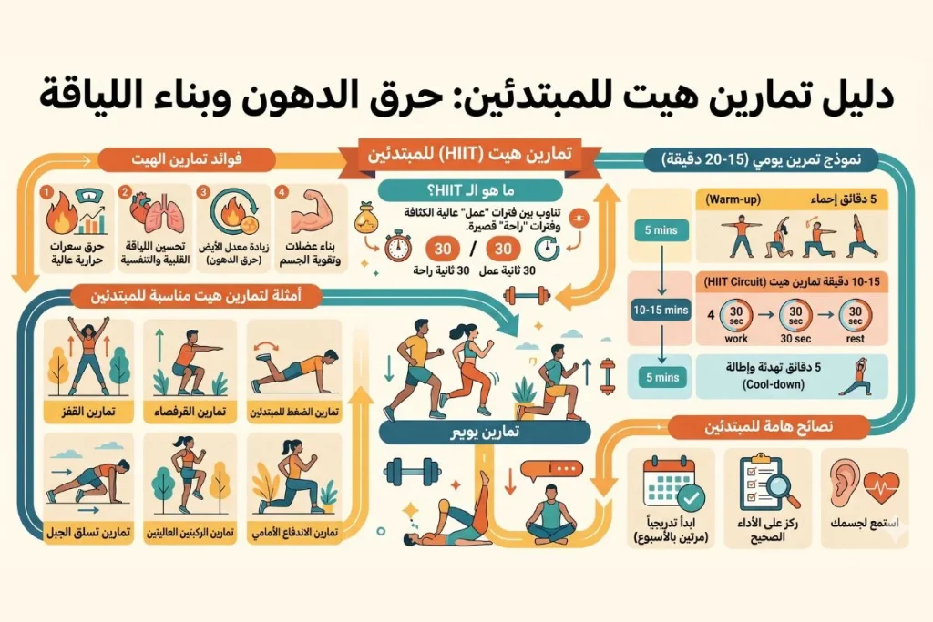 تمارين هيت للمبتدئين دليل كامل لحرق الدهون وبناء اللياقة