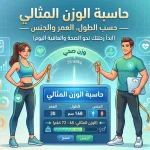 حاسبة الوزن المثالي — حسب الطول والعمر والجنس